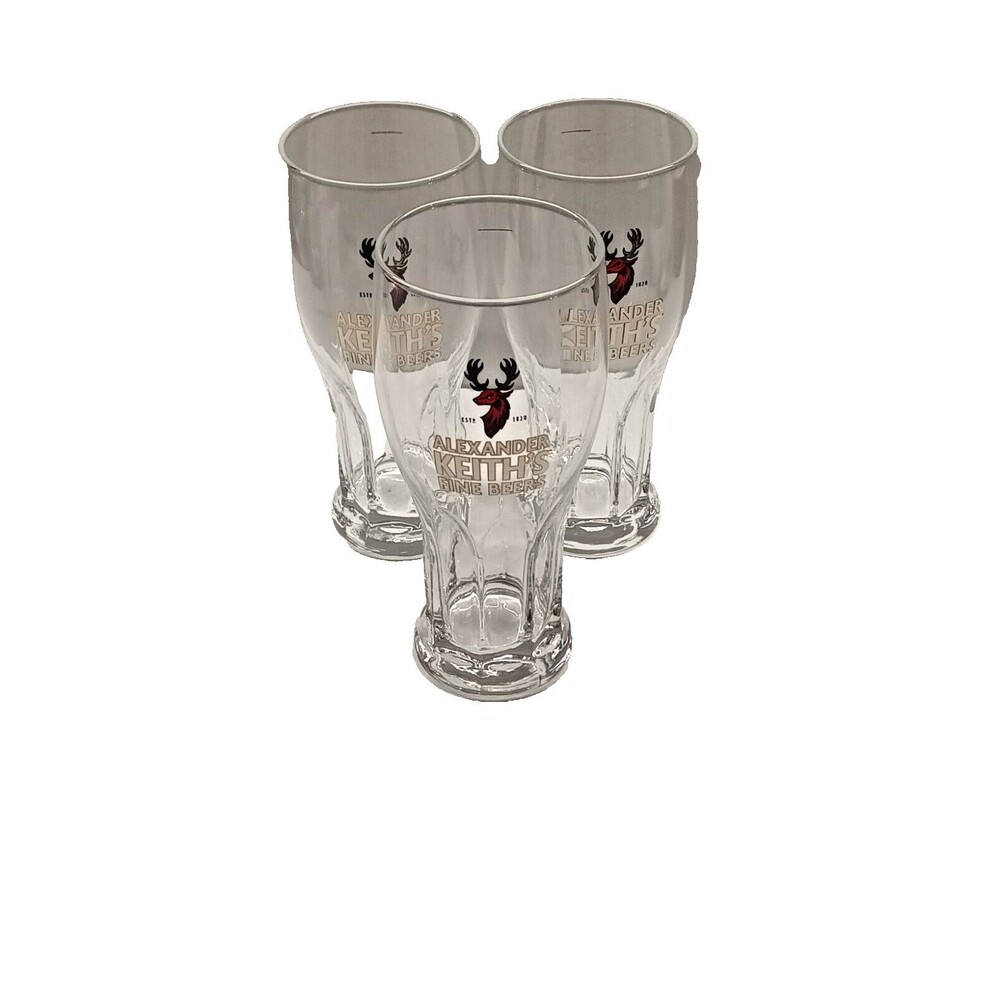 Alexander Keith India Pale Ale Beer Pint Glasses Canada Nova Scotia set of 3 EUC